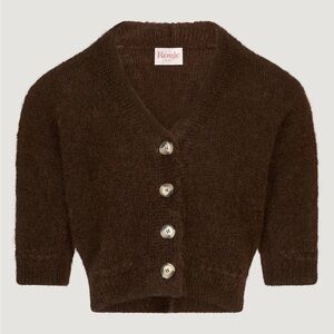 NWT Rouje Nono Cardigan in Chocolate brown mohair sweater